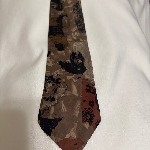 SECOURS 100% SILK TIE ABSTRACT MULTI COLOR  Made in USA - Picture 1 of 4